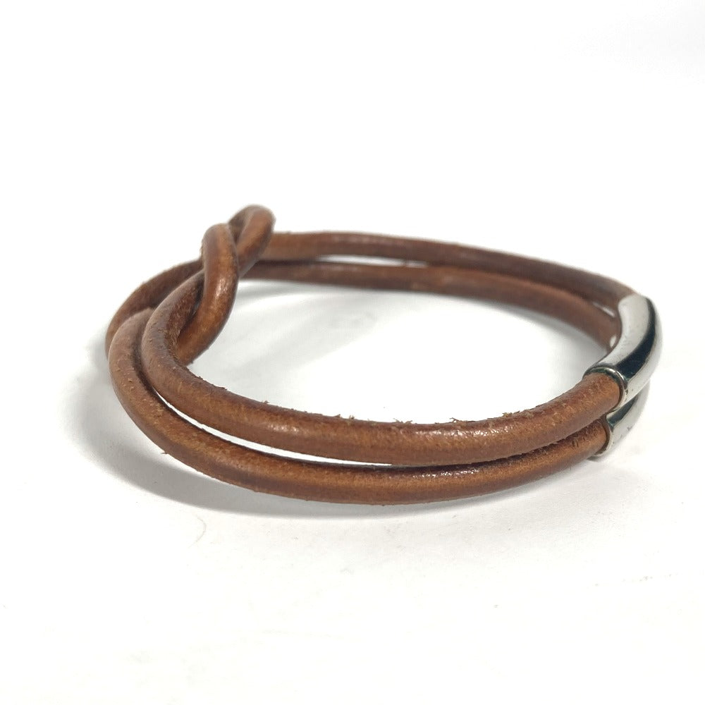 HERMES bracelet leather Brown Herculed unisex(Unisex)  d