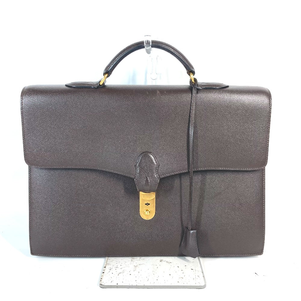 HERMES Business bag leather Brown Briefcase Terrill mens  d