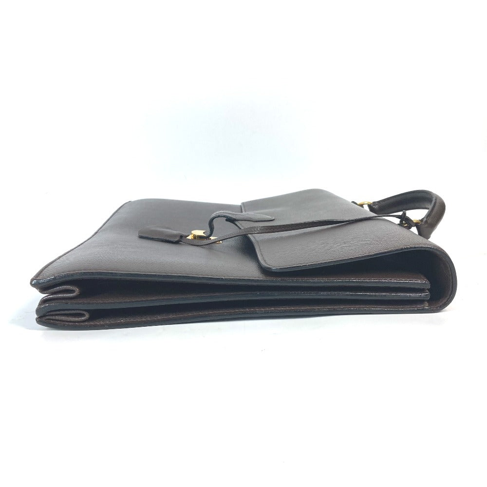 HERMES Business bag leather Brown Briefcase Terrill mens  d