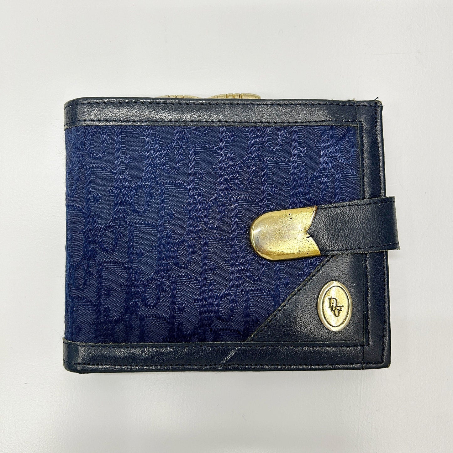 Christian Dior Trotter Logo Jacquard Leather Metal Clasp di8805hh