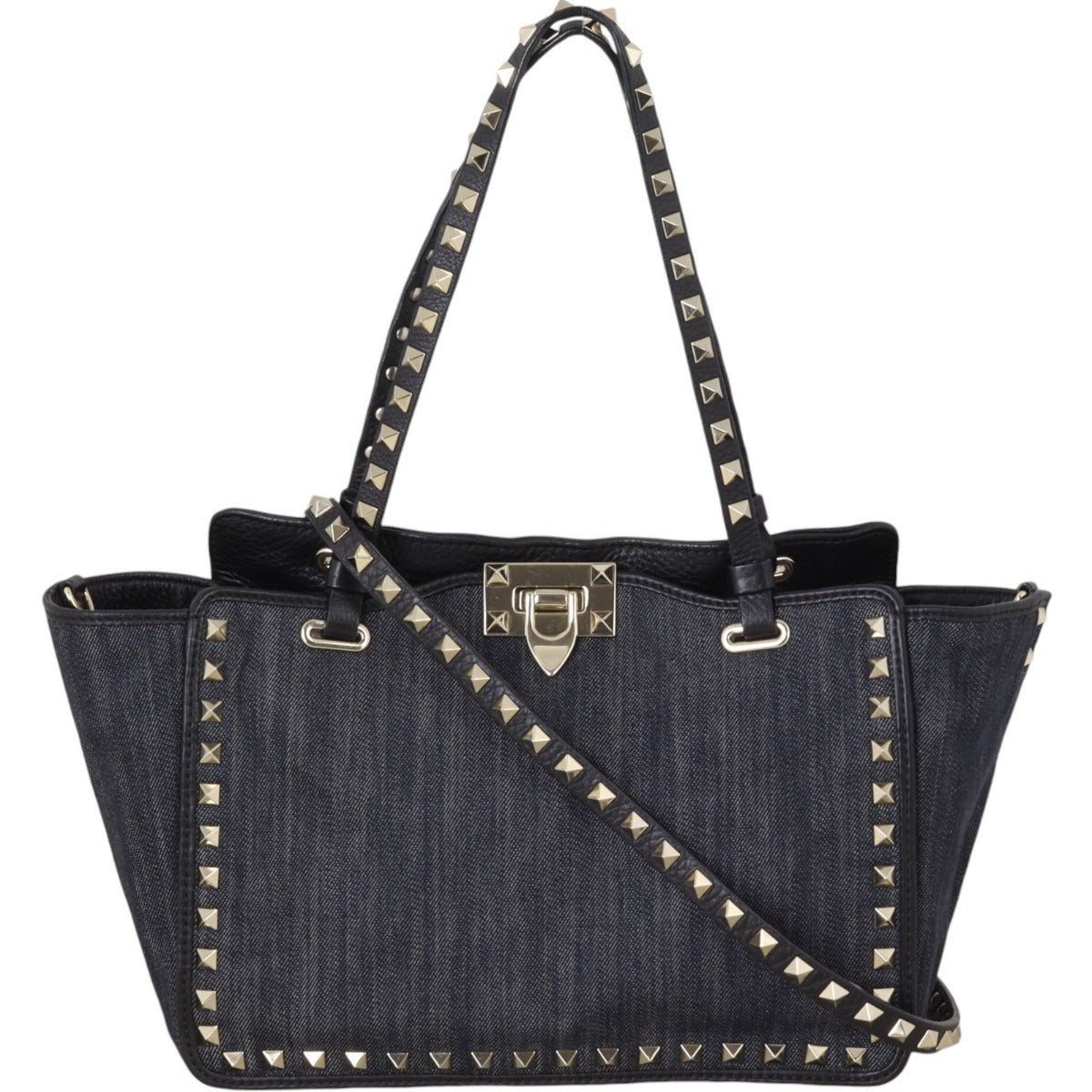 Valentino Rockstud Denim Tote Small