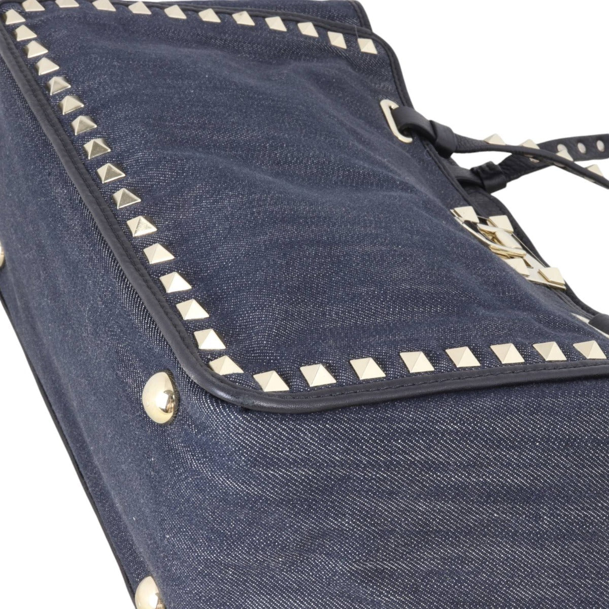 Valentino Rockstud Denim Tote Small