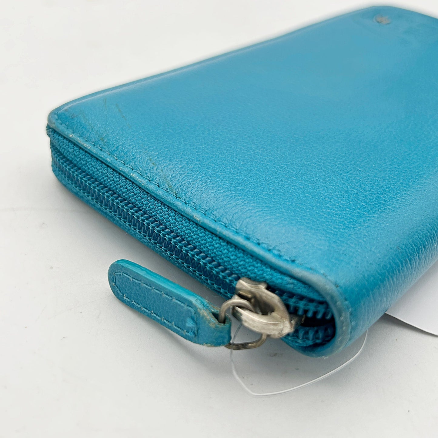 Chanel Teal CC Leather Long Zip Wallet ch8823nd