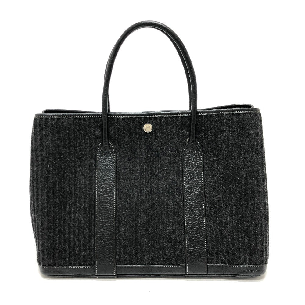 HERMES Tote Bag Felt leather gray Garden party PM Women  d