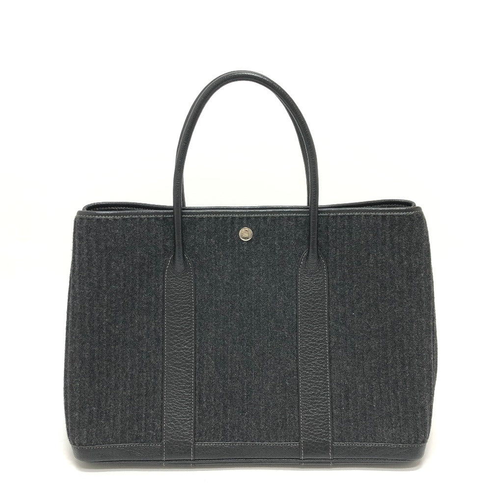 HERMES Tote Bag Felt leather gray Garden party PM Women  d