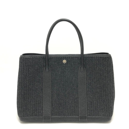 HERMES Tote Bag Felt leather gray Garden party PM Women  d
