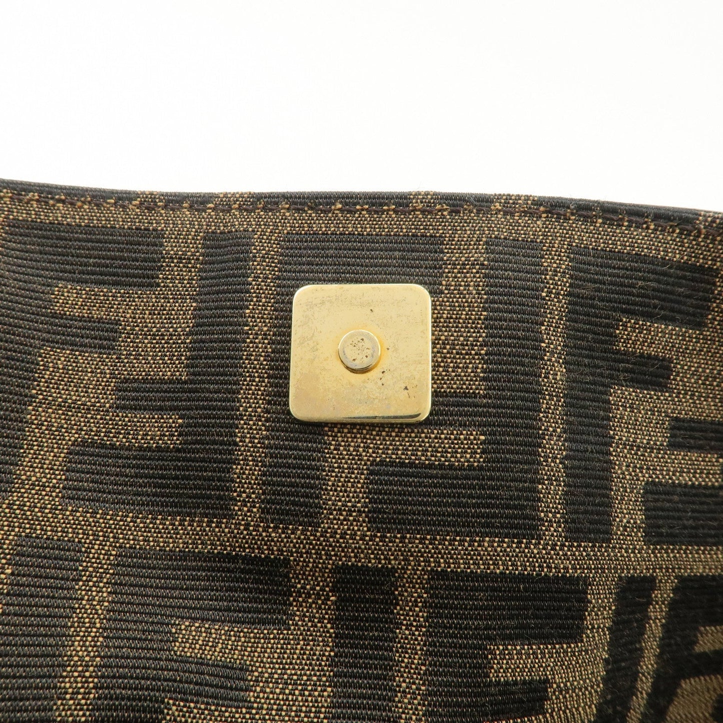 FENDI Zucca Canvas Leather Shoulder Bag Beige Brown 8BR445  d