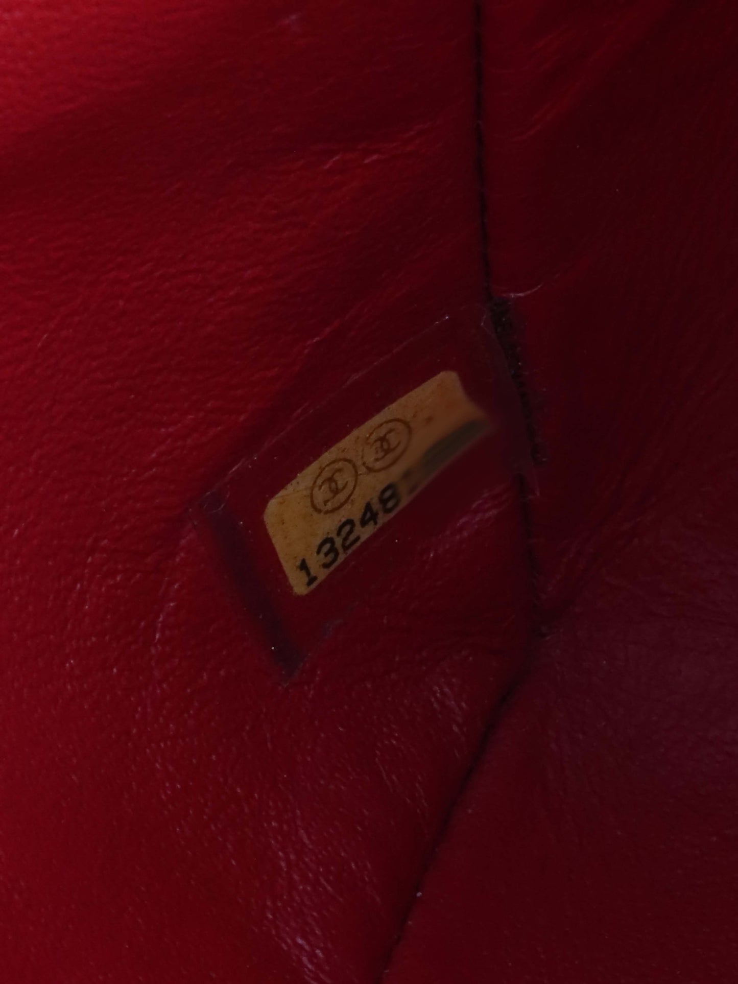 Chanel Red Lambskin East West Classic Flap Bag.