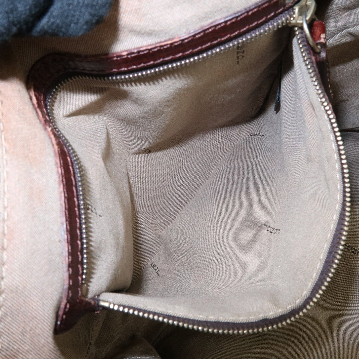 FENDI Zucchino Canvas Leather Tote Bag Khaki Brown 8BH161  d