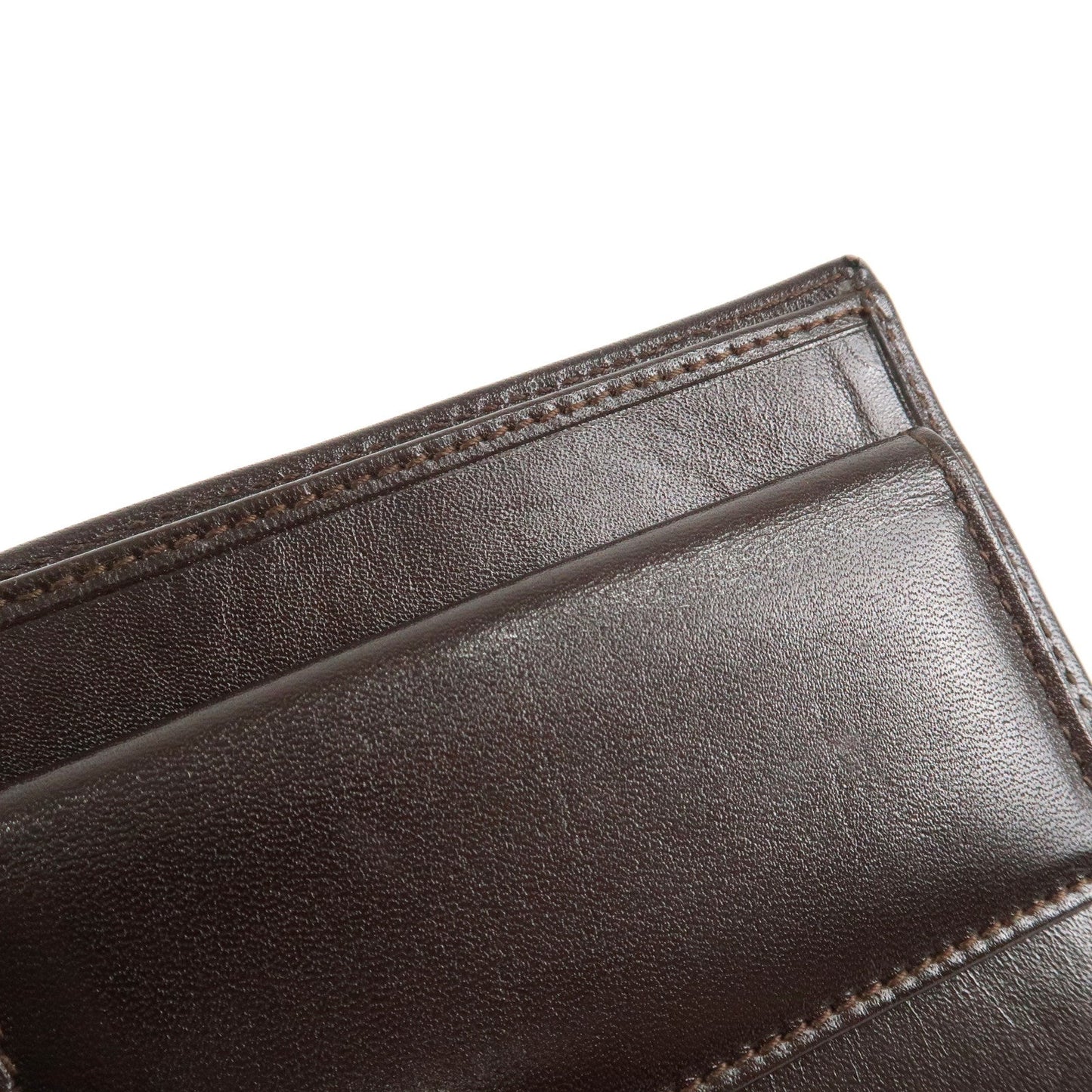 FENDI Zucca Canvas Leather Bifold Wallet Brown Black 31011  d