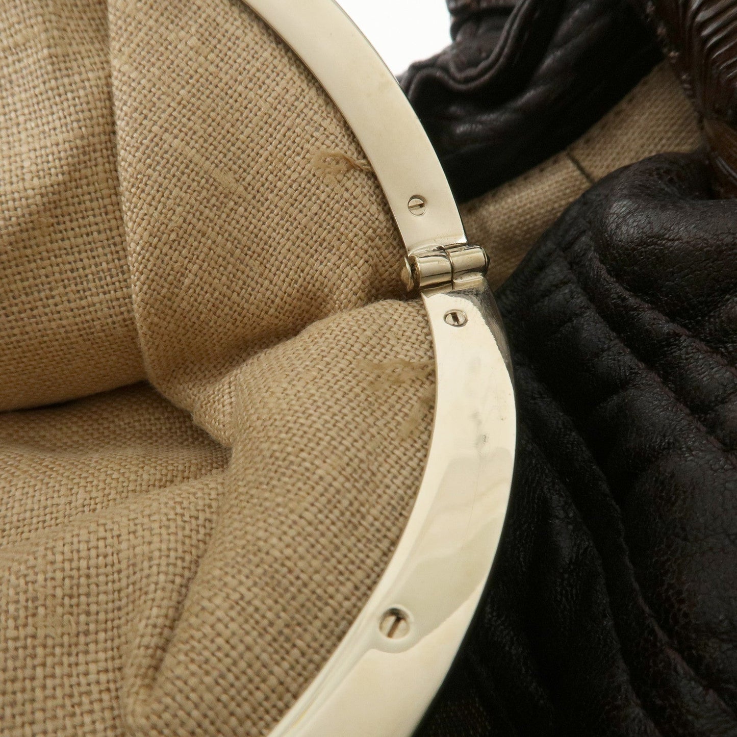 FENDI Zucca Canvas Leather Spy Bag Brown Black 8BR511  d