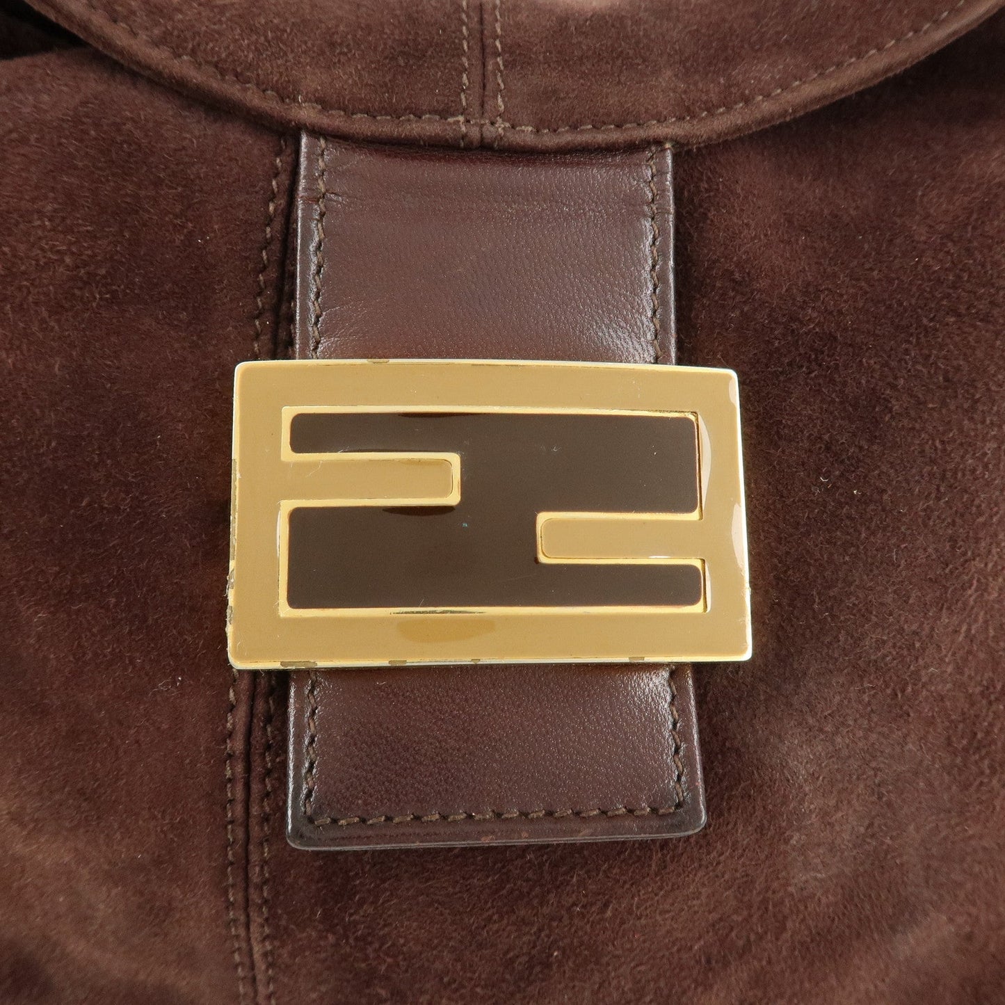 FENDI Suede Leather Shoulder Bag Hand Bag Brown 26426  d