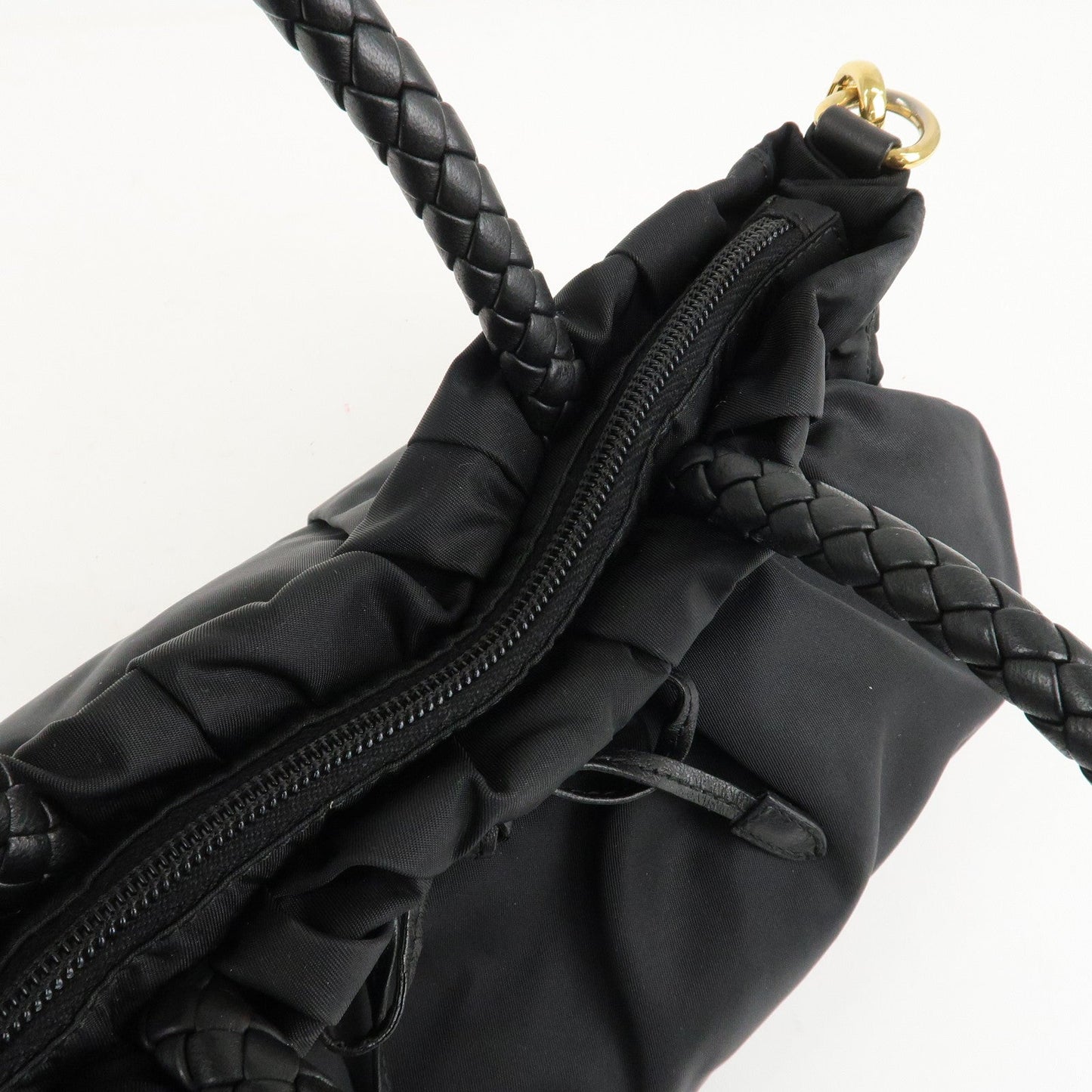 PRADA Nylon Leather Ribbon 2Way Shoulder Bag Black BN1631  d