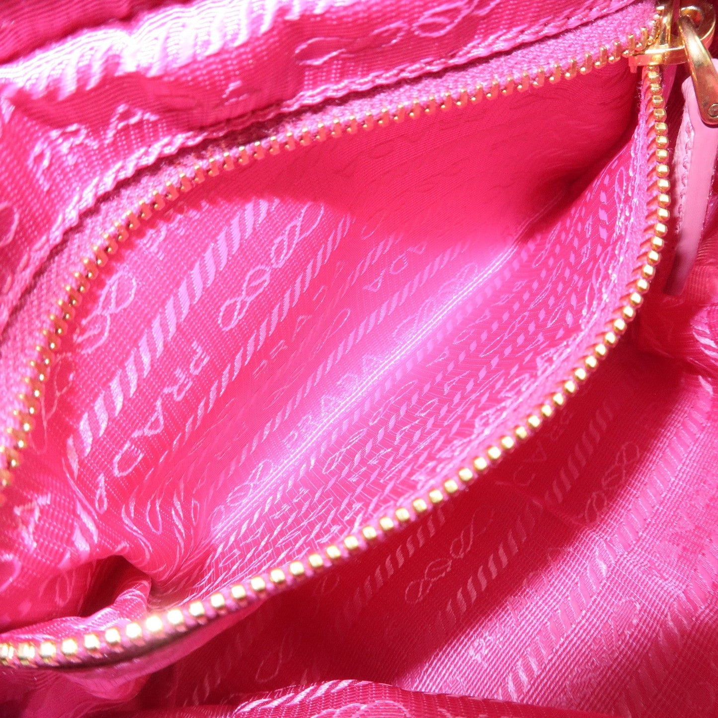 PRADA Canapa Canvas Leather Cosmetic Pouch Flower 1NA021 Pink  d