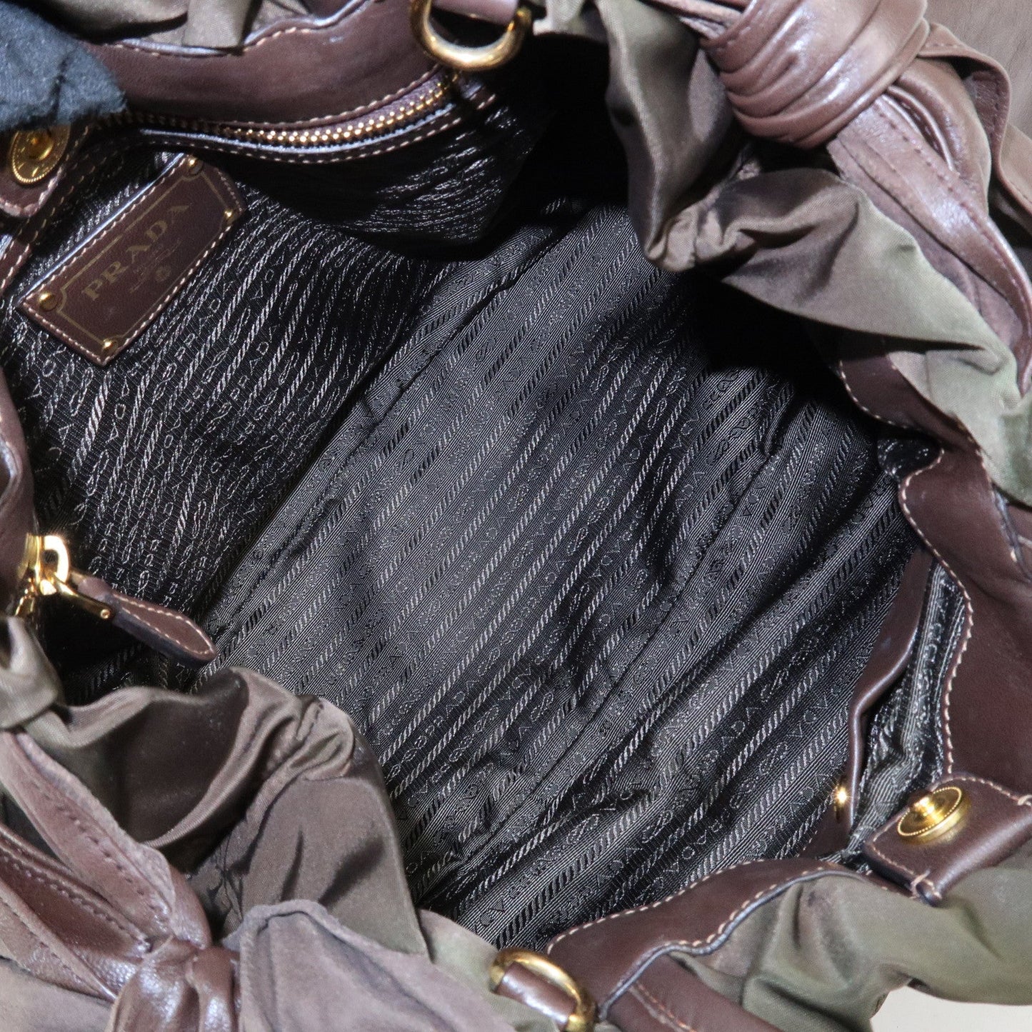 PRADA Leather Ribbon 2Way Bag Hand Bag Shoulder Bag BN1760  d