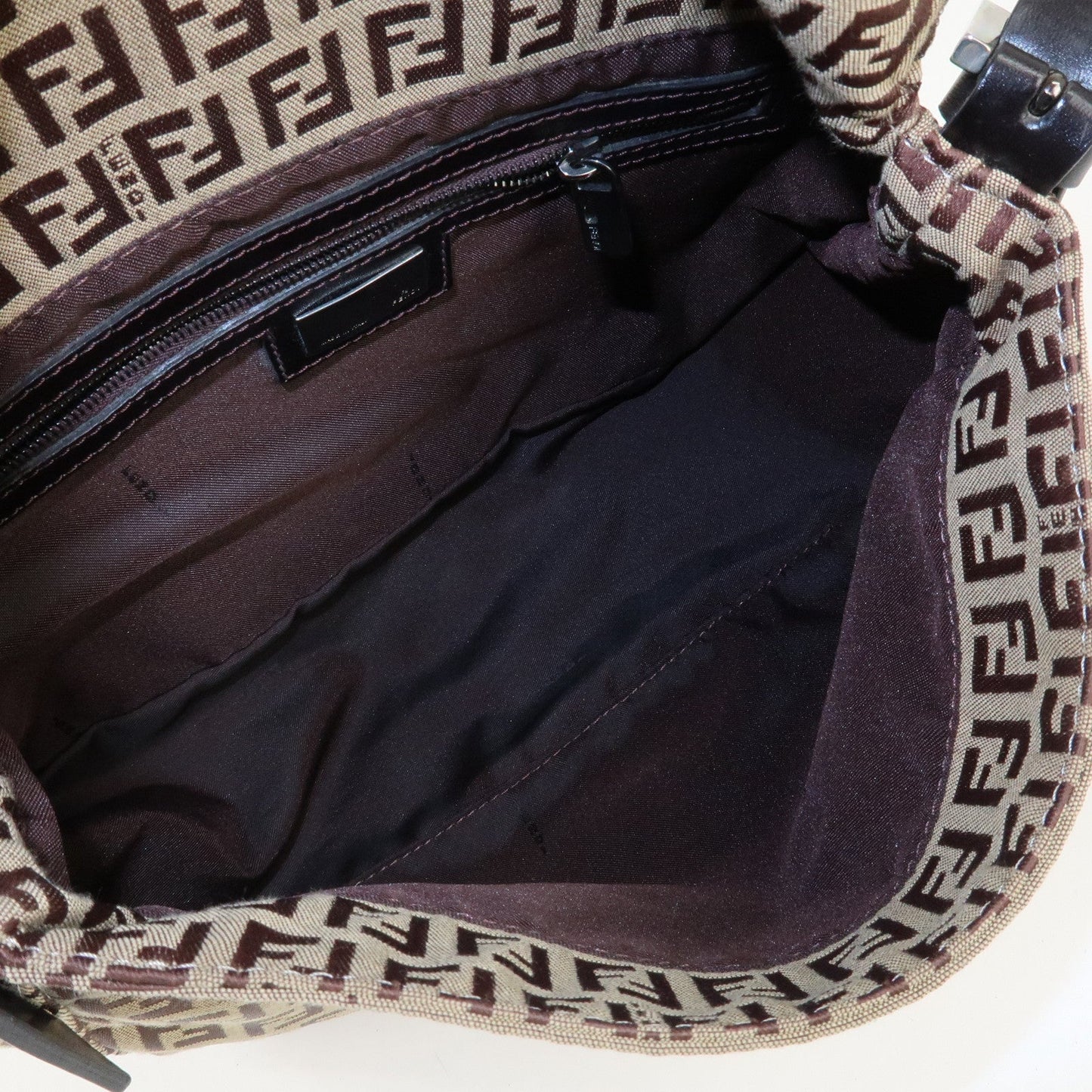 FENDI Zucchino Canvas Leather Mamma Bucket Shoulder Bag 8BR001  d