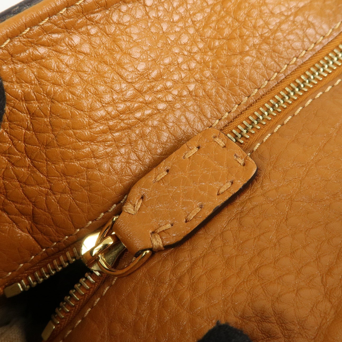 FENDI Selleria Leather Tote Bag Shoulder Bag Brown 8BH185  d