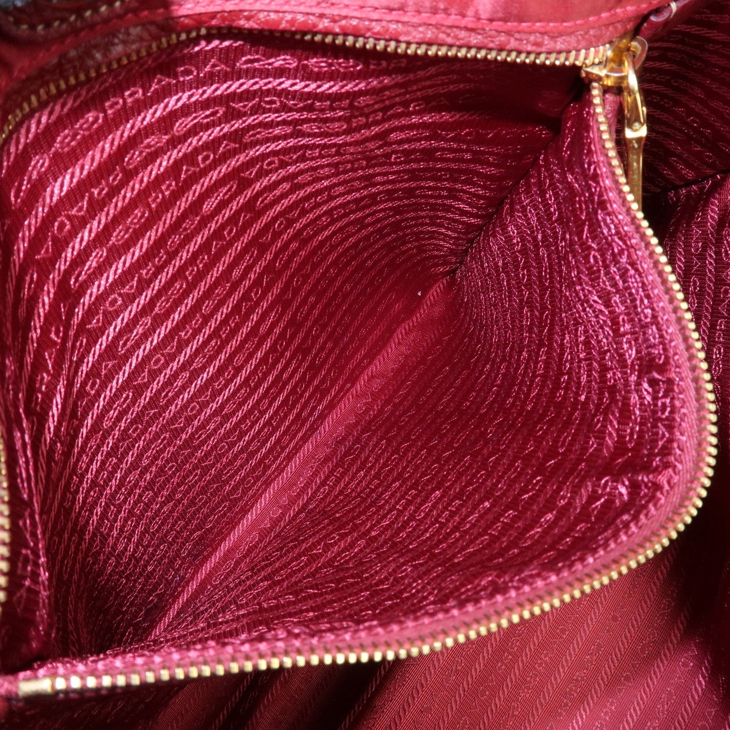 PRADA Logo Nylon Leather Tote Bag Shoulder Bag Dark Red BR4634  d