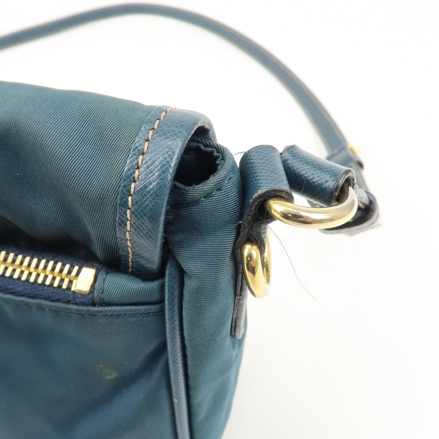 PRADA Nylon Leather Shoulder Bag Crossbody Bag Green BT0772  d