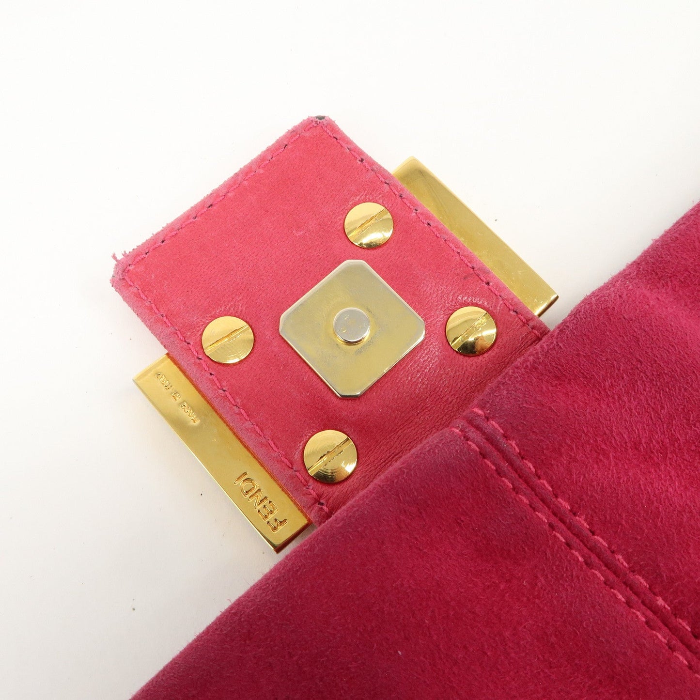 FENDI Mamma Baguette Suede Leather Shoulder Bag 26325  d