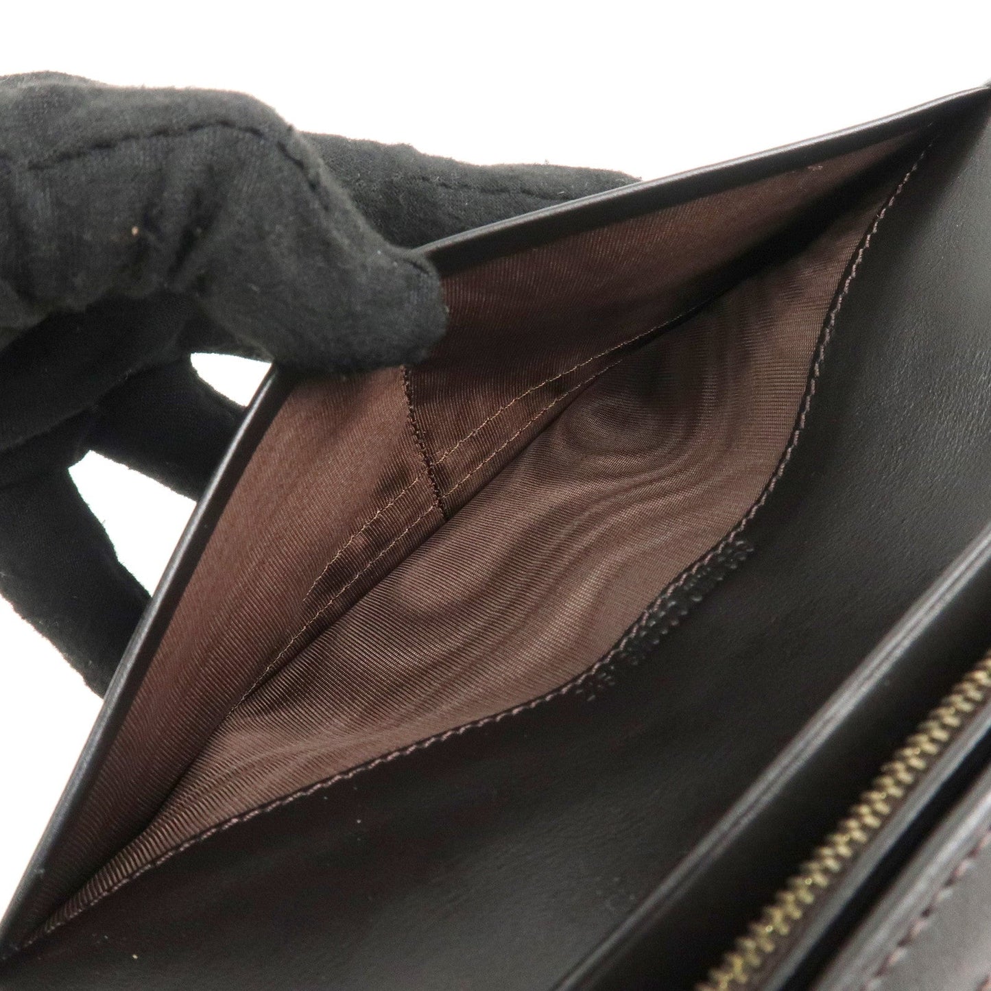FENDI Zucca Canvas Leather Long Wallet Brown 8M0000  d