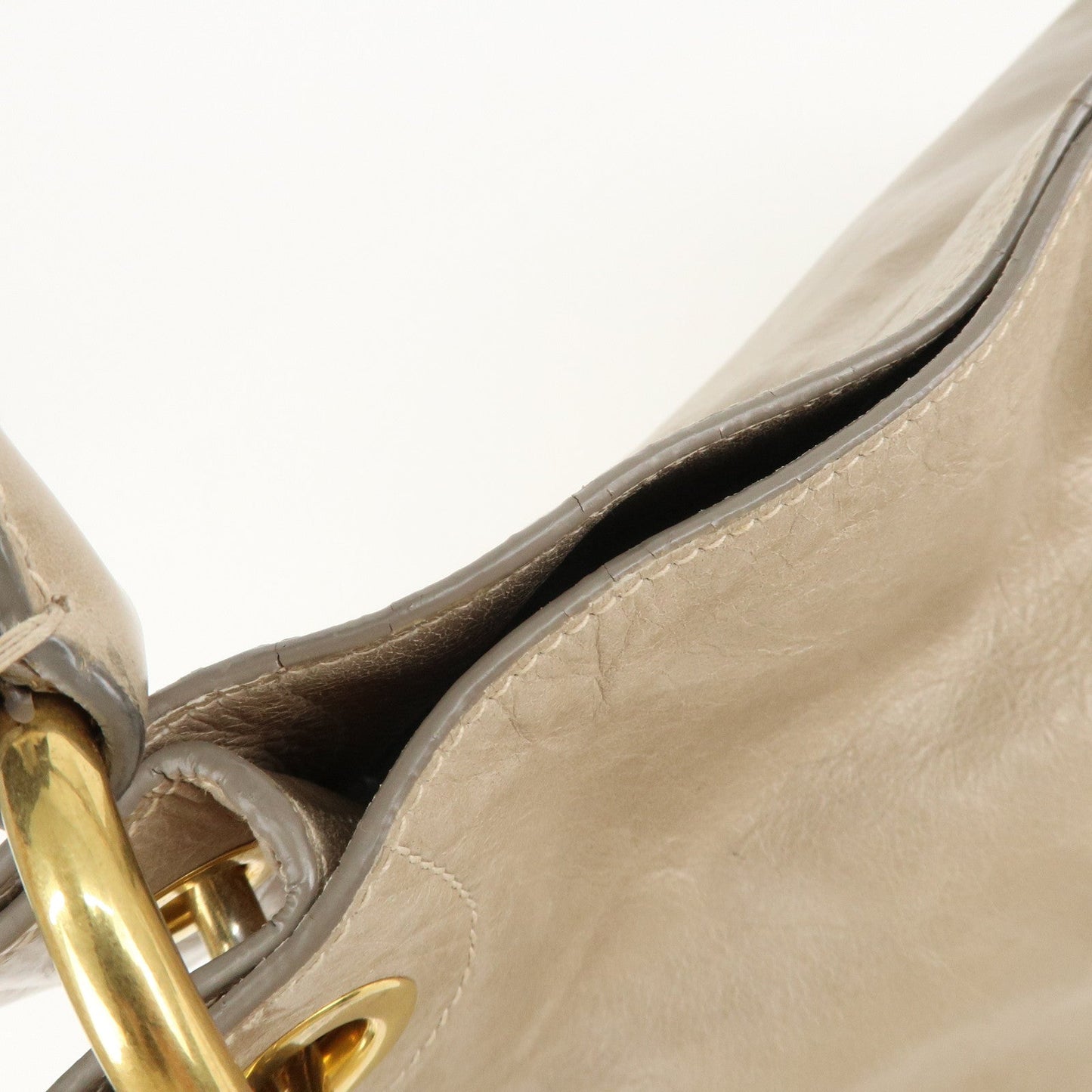 PRADA Leatehr Shoulder Bag Hand Bag Beige  d