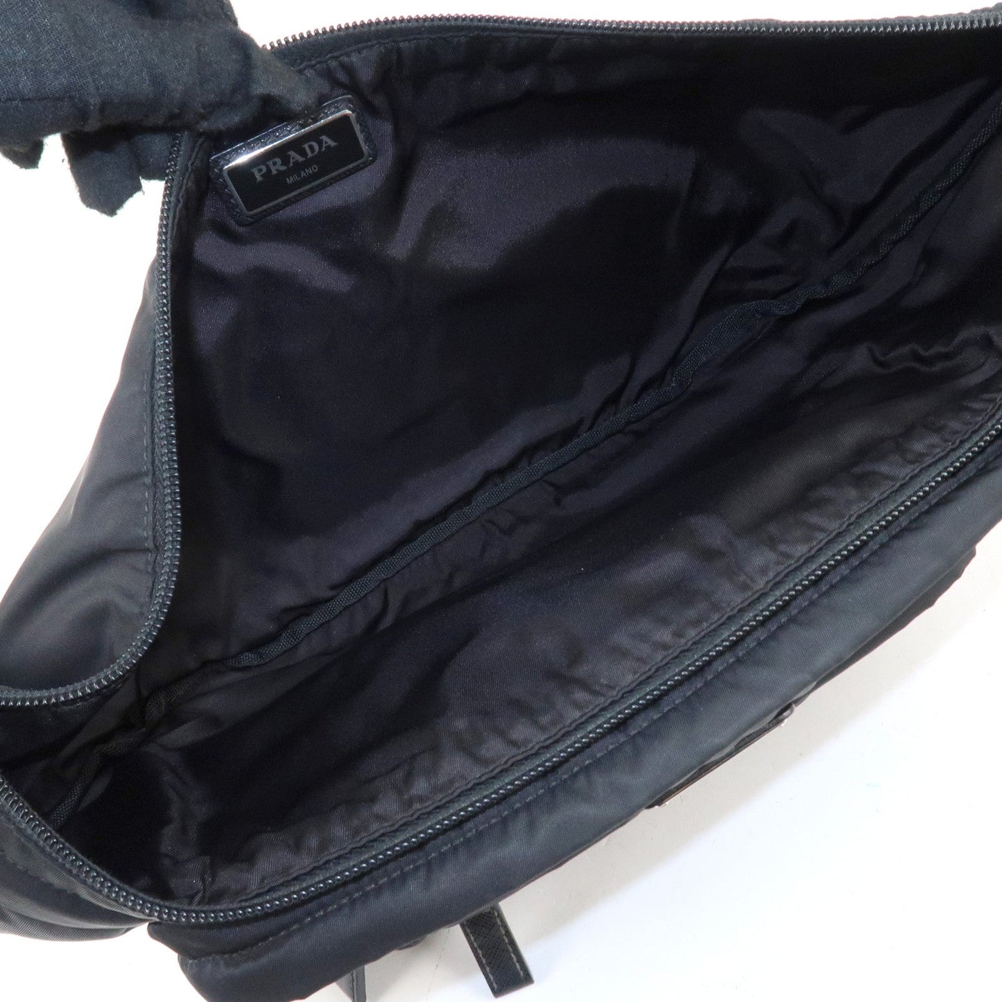 PRADA Logo Nylon Leather Waist Bag Crossbody Bag Black  d