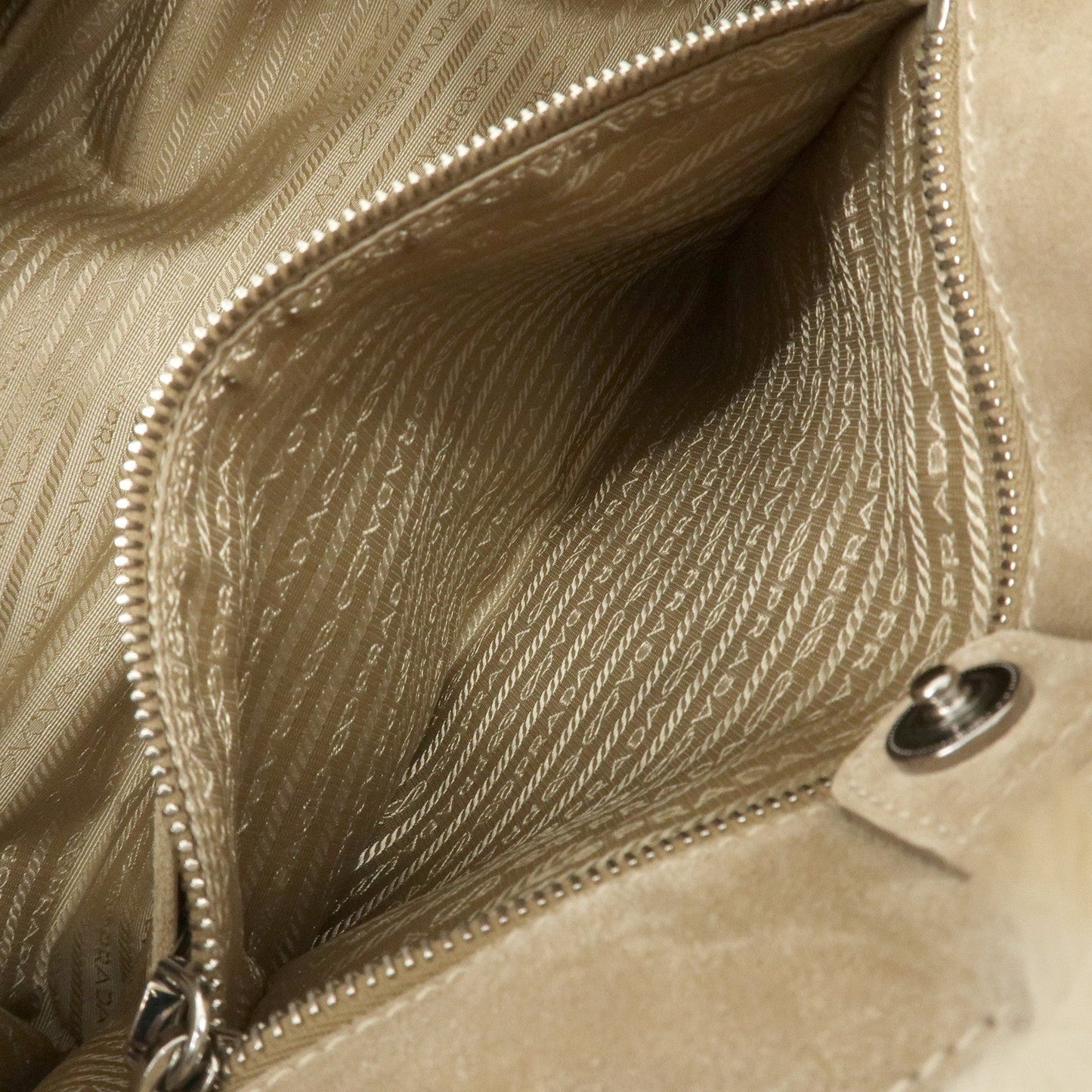 PRADA Eco Lapin Fur Suede Canapa Large Tote Bag Beige BN1918  d