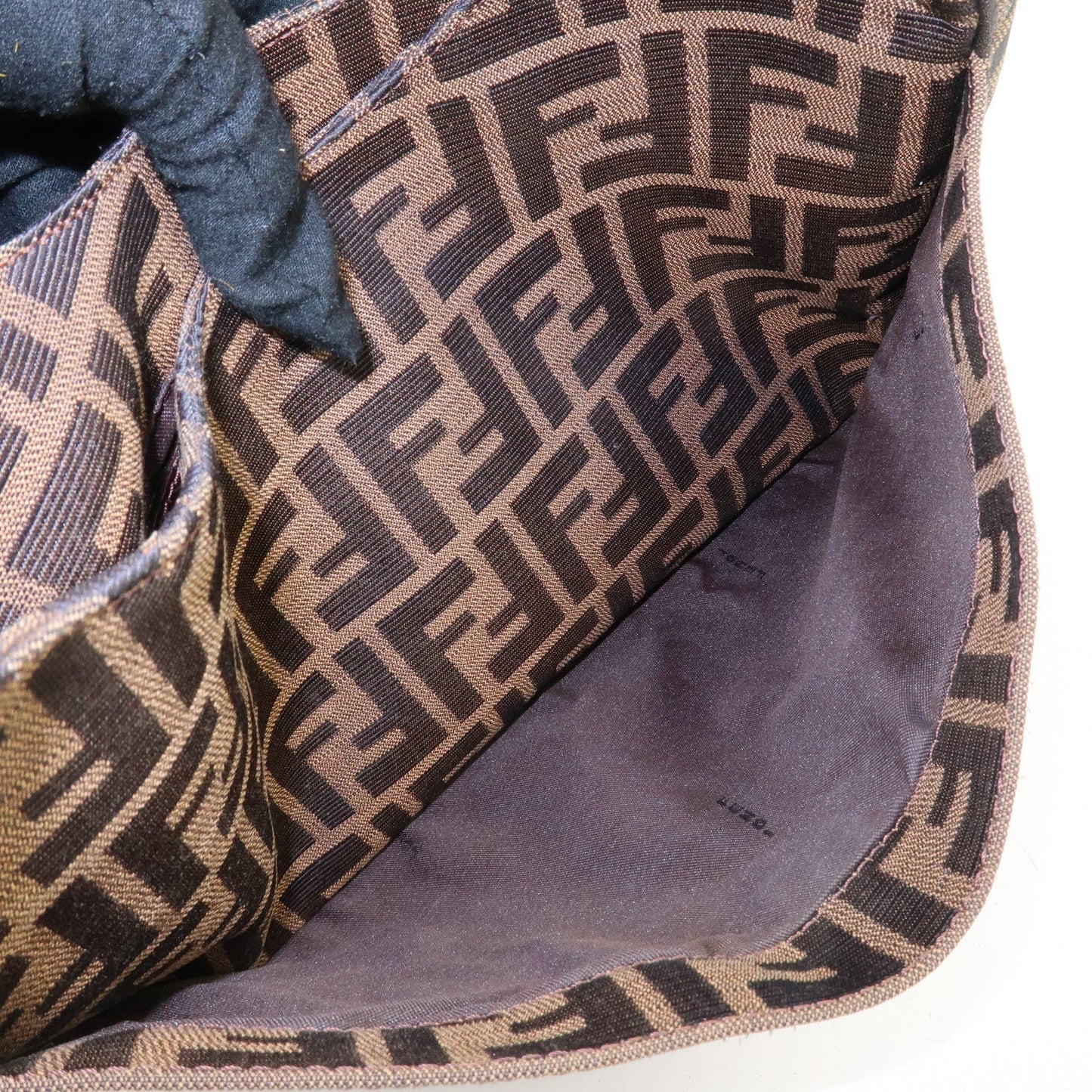 FENDI Zucca Canvas Leather Shoulder Bag Brown 26569  d