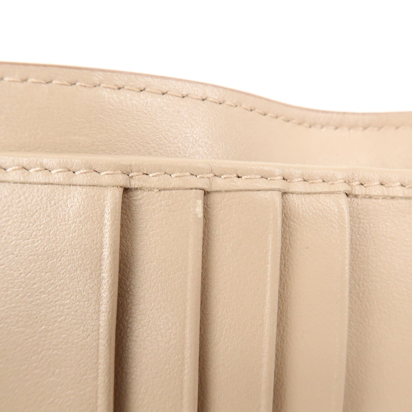 PRADA Saffiano Leather Trifold Compact Wallet Beige 1MH176  d