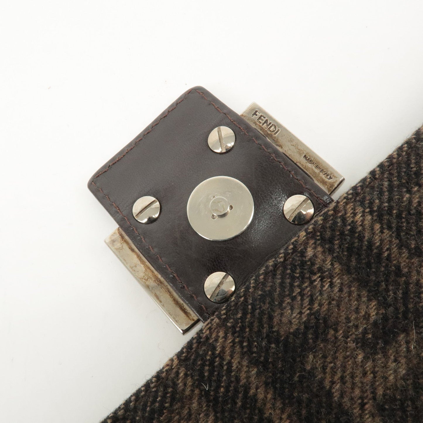 FENDI Mamma Baguette Zucca Wool Leather Shoulder Bag 26325  d