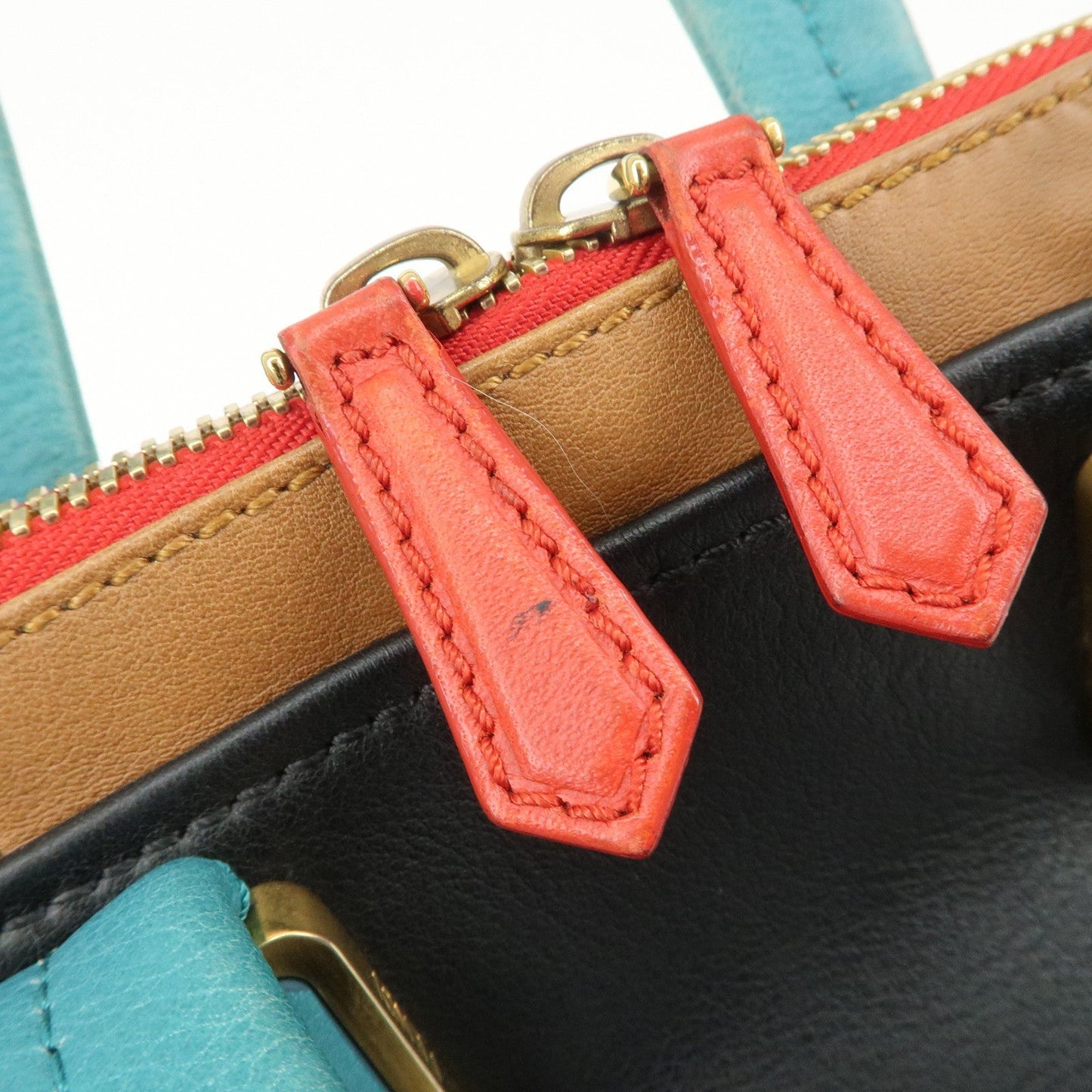 FENDI Cameleon Leather 2WAY Bag Black Brown Blue Red 8BL110  d
