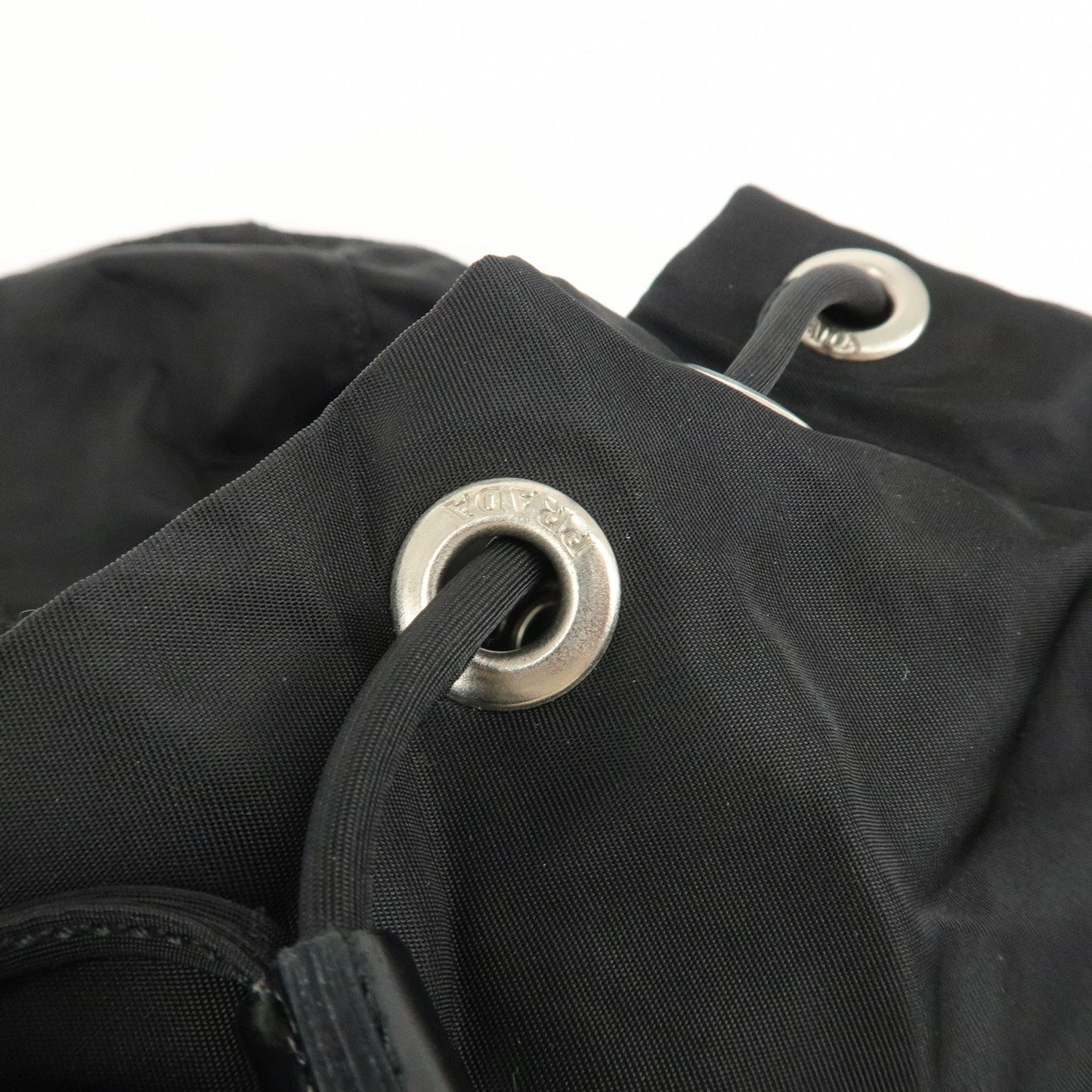 PRADA Triangle Logo Nylon Leather Back Pack Black B5885  d