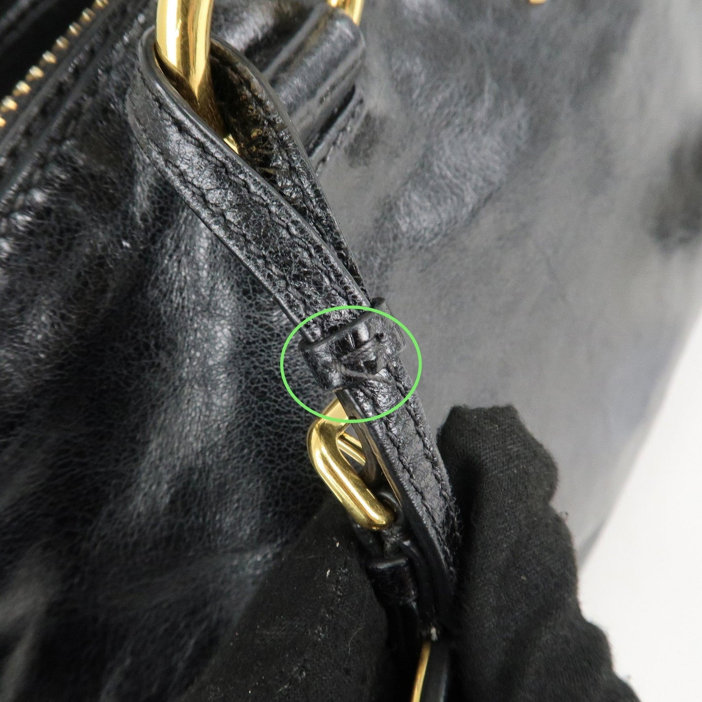 PRADA Leather 2Way Hand Bag Shoulder Bag Black BN2324  d