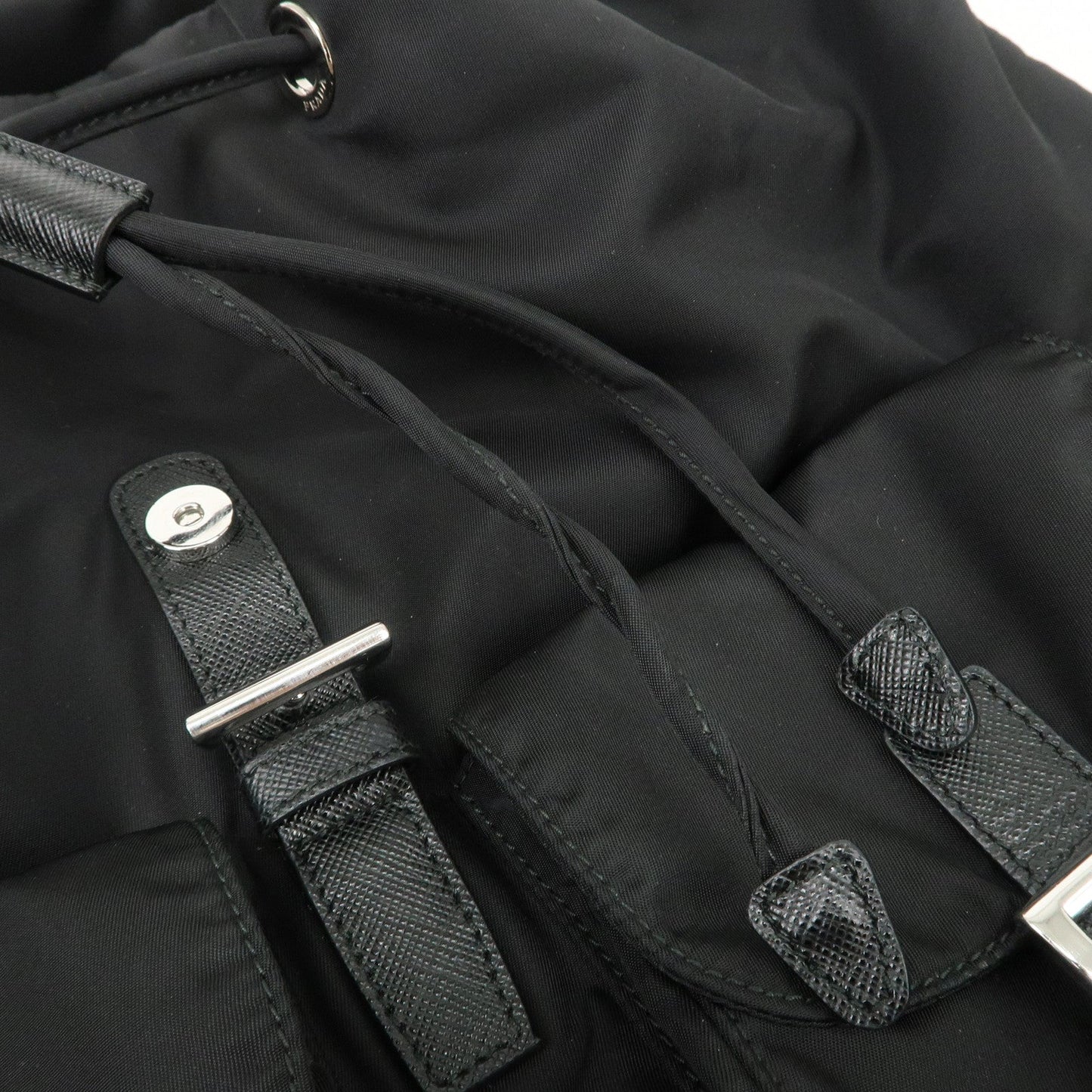 PRADA Re-Nylon Triangle Logo Nylon Leather Back Pack NERO 1BZ811  d