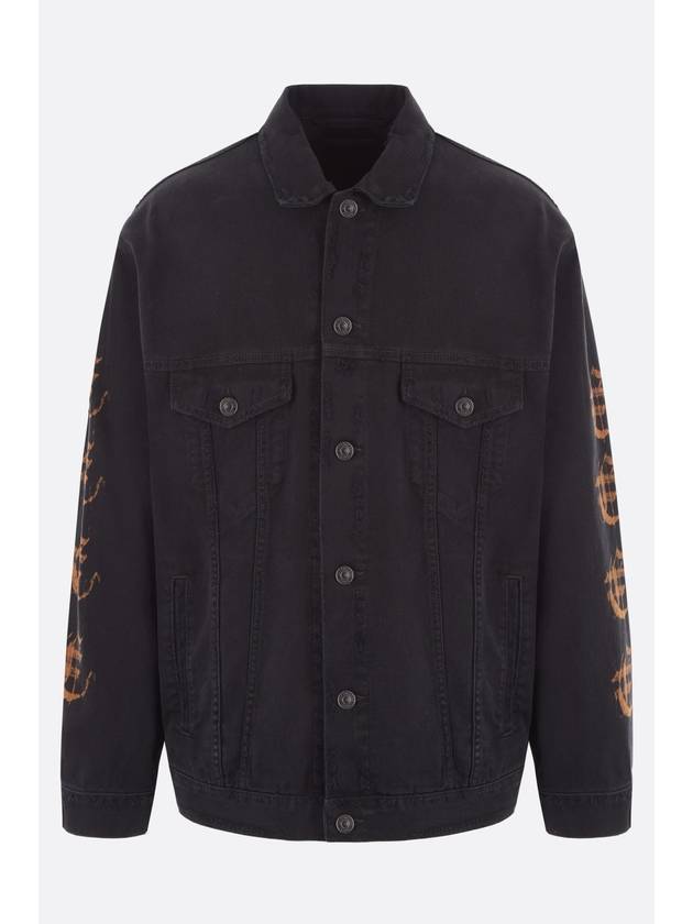 Luxury Balenciaga Trending 2025 Peach Large Fit Denim Jacket Black