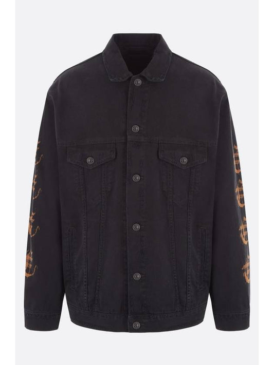 Luxury Balenciaga Trending 2025 Peach Large Fit Denim Jacket Black