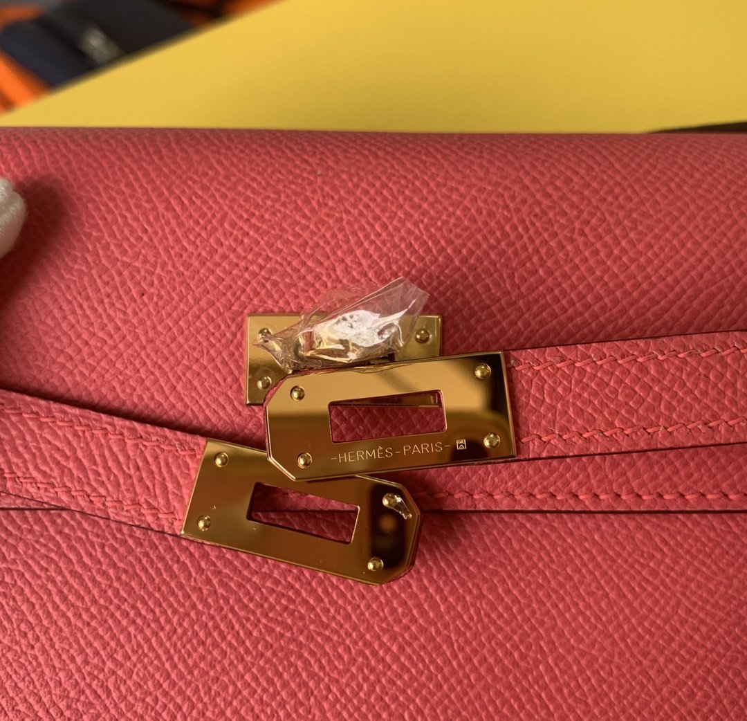 Top Quality Kelly Classique To Go Wallet  21cm/8.3in Gold Toned Hardware For Women Pink
