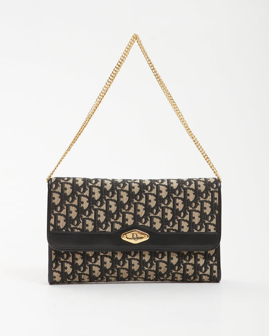 Dior Navy   Trotter Chain Clutch