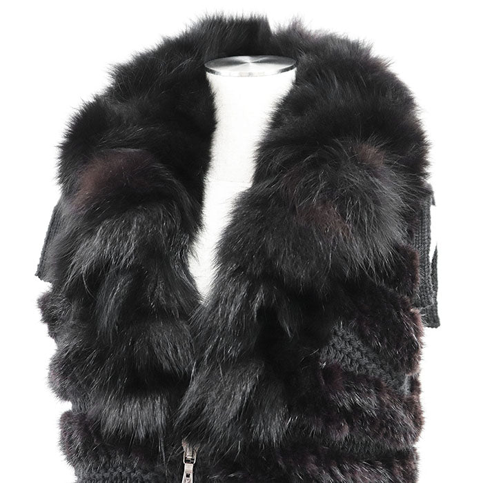 Yves Saint Laurent rive gauche Fox Mink Wool Knit Vest