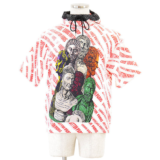 LOUIS VUITTON Short sleeve T-shirt RW212B IS9 FLKM99 Rayon nylon White, Red M