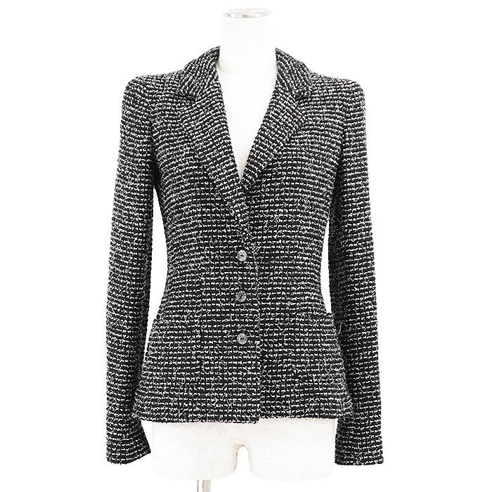 Chanel Fancy Tweed Wool Blend Tailored Jacket