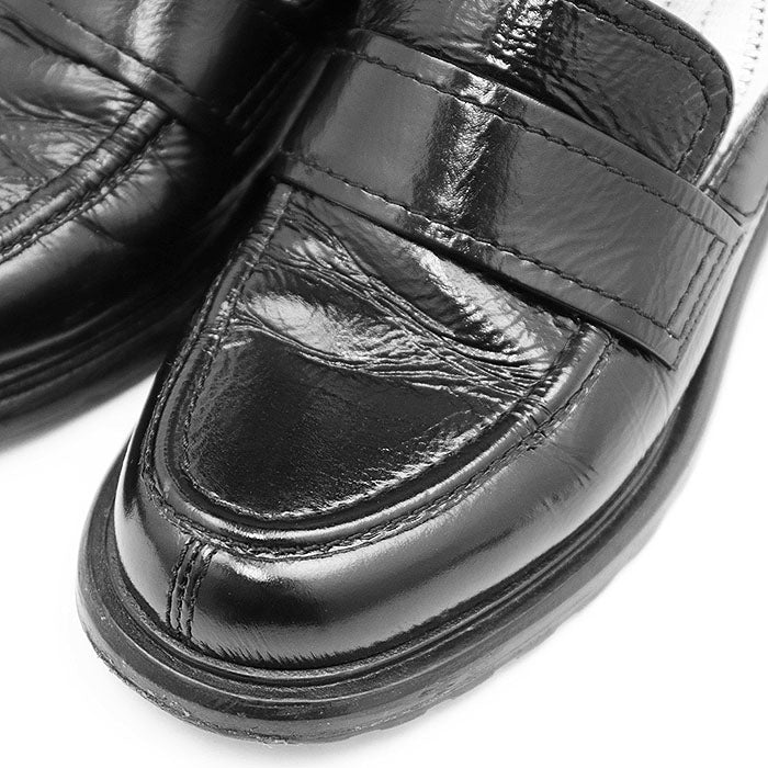 Chanel G45410 Knit Leather Loafers
