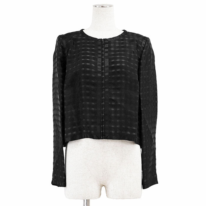 Chanel 09P P35576 100% Silk Check Jacket