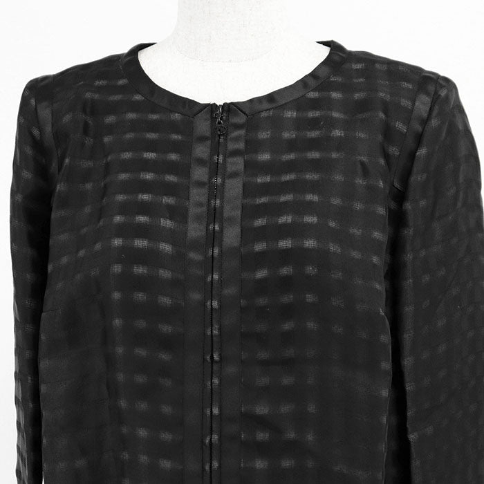 Chanel 09P P35576 100% Silk Check Jacket