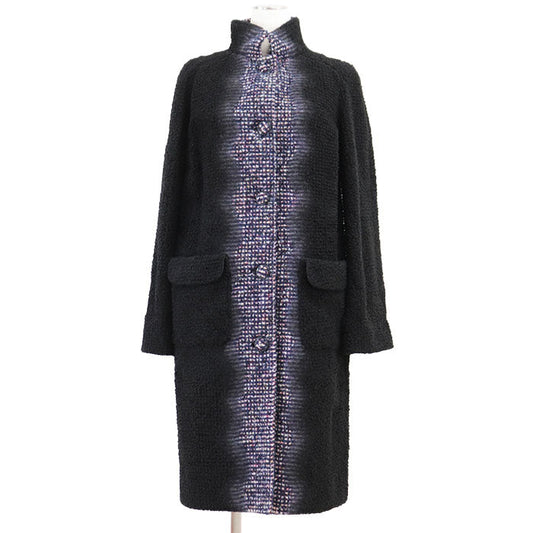 Chanel P52273 Tweed Cashmere Silk Wool Long Coat