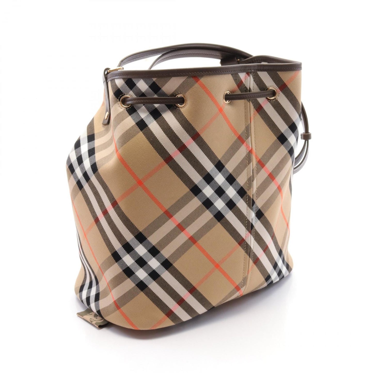 Burberry   Check Canvas Leather Shoulder Bag