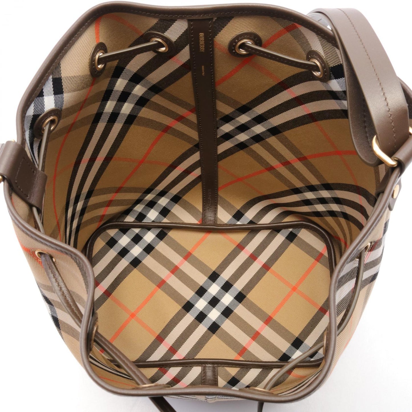 Burberry   Check Canvas Leather Shoulder Bag