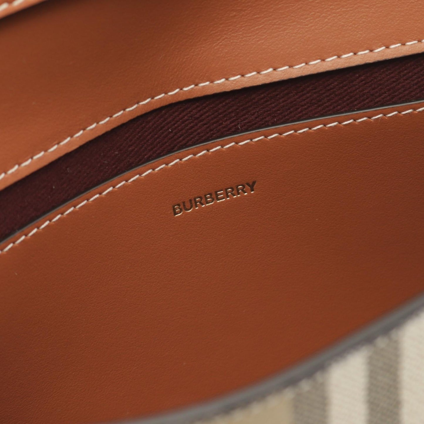 Burberry   Check PVC Coated Canvas Leather Shoulder Bag
