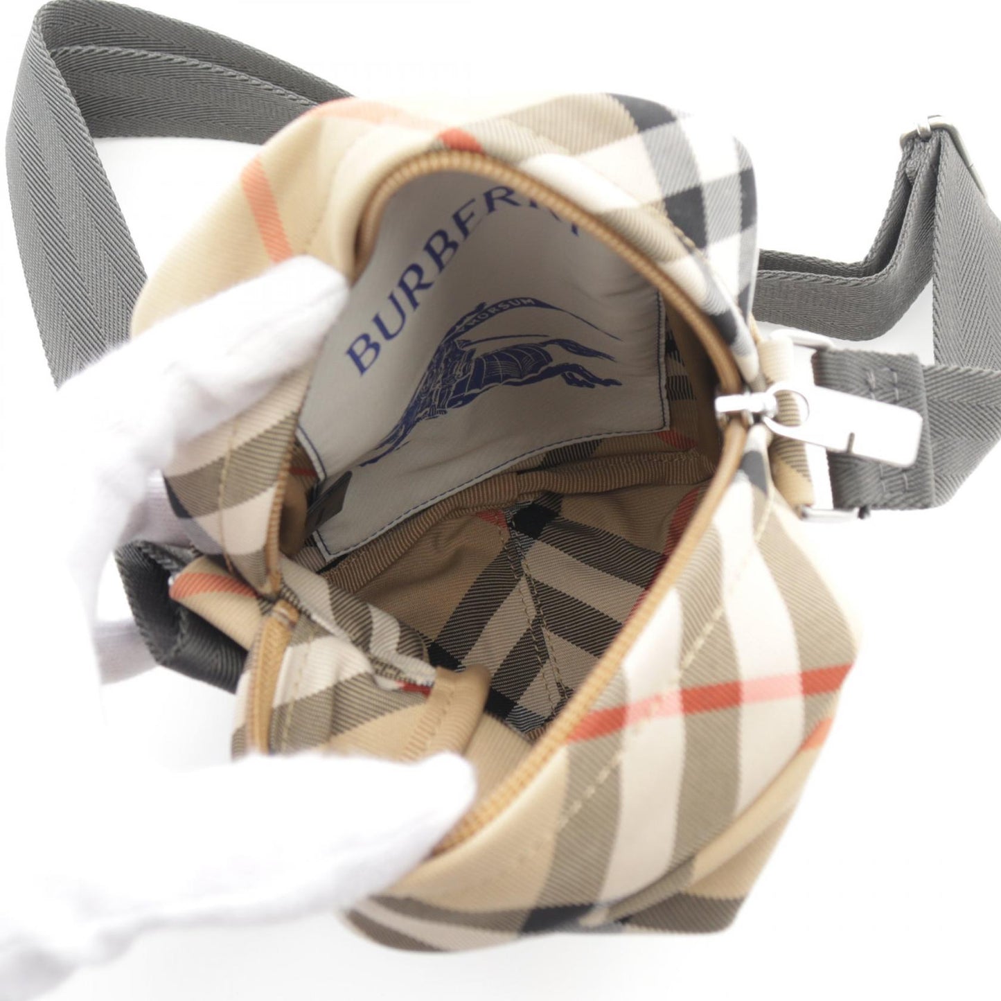 Burberry Canvas   Check Phone Pouch Shoulder Bag 8097637